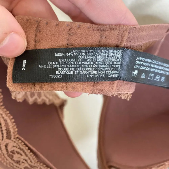 NATORI Feathers Plunge T-Shirt Bra in Cinammon Brown Contour Lace Size 34DD - Picture 8 of 8